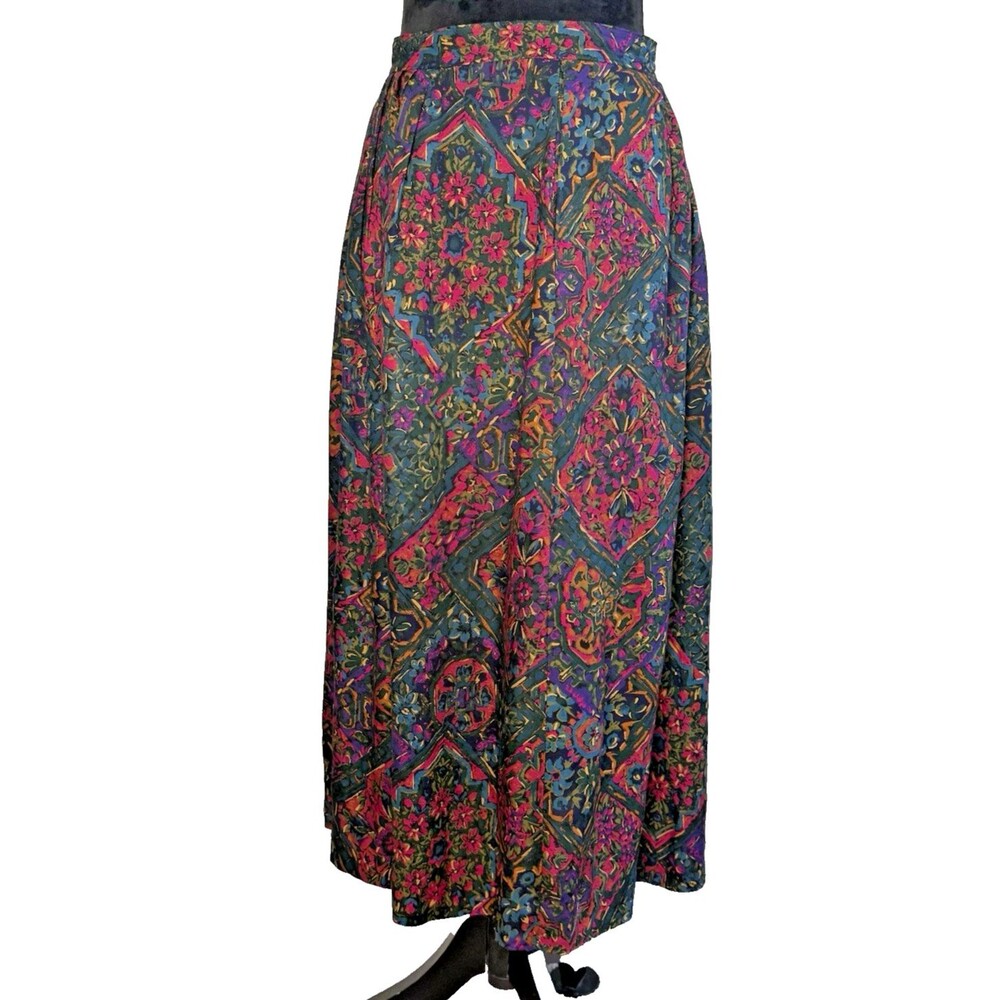 Vintage Pendleton Miss Sophisticates Rayon Floral Midi Skirt USA Size 10